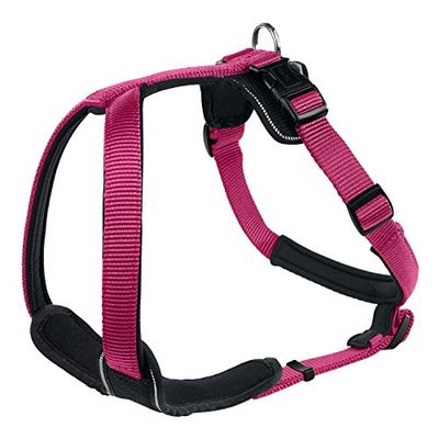 Hunter - Arnés de Nylon de Neopreno para Perros (45-57cm/Frambuesa/Negro)