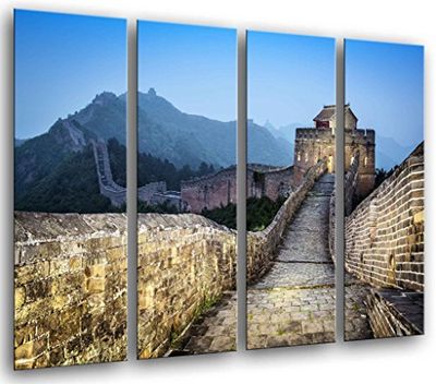 Quadro fotográfico paisagem muralha China pôr do sol tamanho total: 131 x 62 cm XXL
