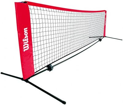 Wilson Starter Ez, Rete Mobile da Tennis Unisex – Adulto, Rosso/Nero, 6.1 m