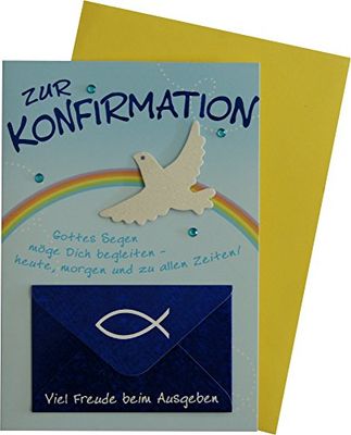 Kaart voor confirmatie geldkaart lifestyle - duif, incl. Envelop - 11,6 x 16,6 cm