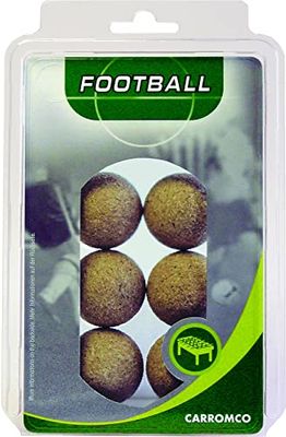Carromco 62206 Pelotas de futbolin, Unisex, Marron (Corcho Natural), 36 mm Conjunto de 6