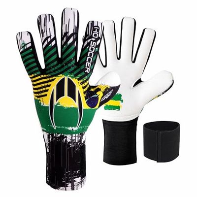 HO Soccer Squadra Turf Negative Brazil Guanti da portiere, unisex, per bambini, verde/giallo.