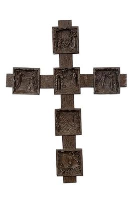 Croce in bronzo con sei scene evangeliche