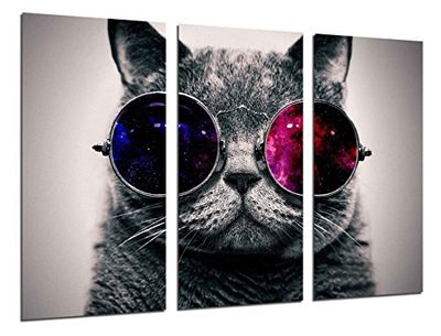 Fotografisk Box Lennon Katt, Vintage Glasögon Total storlek: 97 x 62 cm XXL