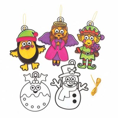 Baker Ross FC187 Kerst wiebeloogjes zonnevangers - Pak van 8, zonnevanger voor kinderen om te versieren en weer te geven, maak je eigen tuindecoraties