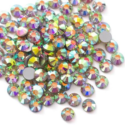 SUTOUG 1440pcs Pietre di cristallo Flatback, Pietre di cristallo chiare fissate colla, gemme rotonde di vetro per la decorazione di DIY del chiodo(CrystalAB,SS20/4.8mm)