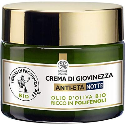 Tesori di Provenza Anti-Ageing Face Cream Organic Youth Cream with Organic Olive Oil, Rich in Polyphenols and Antioxidants, 50 ml