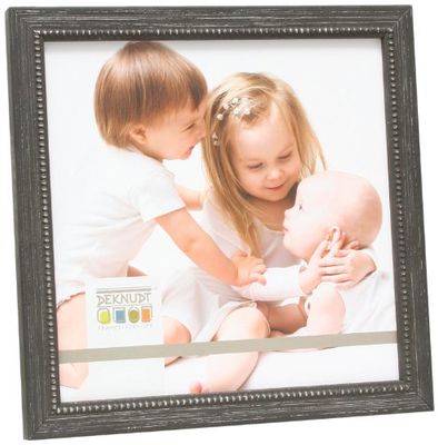 Deknudt Frames S43VF2-20.0X20.0 Cadre Photo Bois Noir avec Filet de Petites Boules Argenté 20 x 20 cm