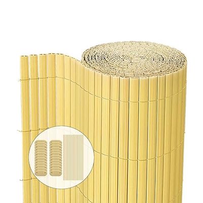 vounot Pvc-privacyscherm, extra versterkt, met dubbelzijdige bevestigingsclips, voor tuin, balkon en terras, corrosiebestendig en weerbestendig, 90 x 500 cm, beige