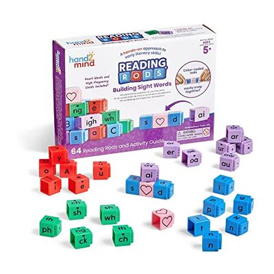 Learning Resources Construction de mots à reconnaître visuellement Reading Rods, apprendre à lire, activités de construction de mots, cubes de lettres, mots à reconnaître visuellement, mots CVC