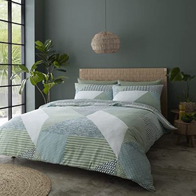 Catherine Lansfield Larsson Geo Green Påslakanset, 200x220+65x65(2)