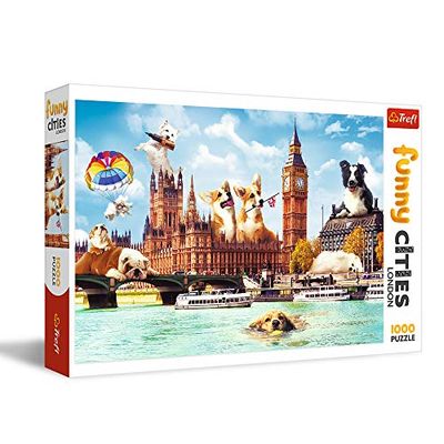 Trefl 10596 Cani a Londra 1000 Elements, Fun Cities, Premium Quality, for Adults and Children from 12 Years Puzzles, Dogs in London