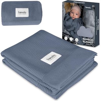 LIONELO Bambufilt, Babyfilt Nyfödd, Mysfilt Baby, Lätt Bambufilt, Skötbädd, 100% Bomull, Naturlig, Mjuk, Antibakteriell, Allergivänlig, Från 1 Dag I Livet, 100x75 cm