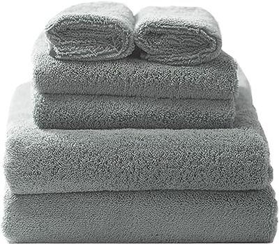 Glart 49M4G Premium Quality Absorbent Microfibre Hand Towels. Easily Dries Skin And Hair Just by Dabbing. Set of 6, Colour: Grey