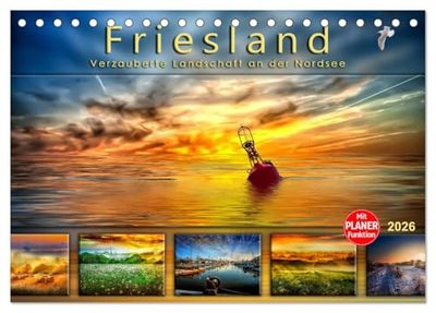 Friesland, verzauberte Landschaft an der Nordsee (Tischkalender 2026 DIN A5 quer), CALVENDO Monatskalender: Peter Roder präsentiert eine Auswahl seiner stimmungsvollen Traumbilder aus Friesland.