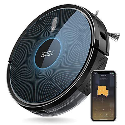 ZOOZEE Robot Aspirador y Fregasuelos Z50, 3000 Pa, con batería LG de 5200 MAh, Compatible con Alexa & Google Home & Siri, Ideal para Pelo de Animales, alfombras y Suelos Duros.