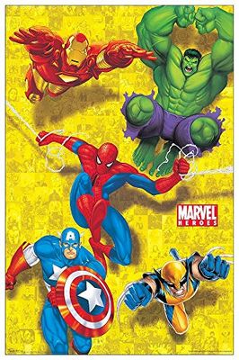 Artopweb TW20866 Marvel Heroes Decorative Panel, Wood MDF, Multicolour, 56x86 Cm