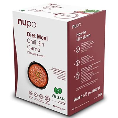 NUPO Diet Meal Chili Sin Carne – Repas de régime premium pour la gestion du poids I Substitut de repas complet pour le contrôle du poids I 10 portions I Végétalien, sans gluten, sans OGM