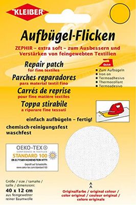 Kleiber + Co.GmbH opstrijkpatches Zephir, wit, ca. 40 cm x 12 cm