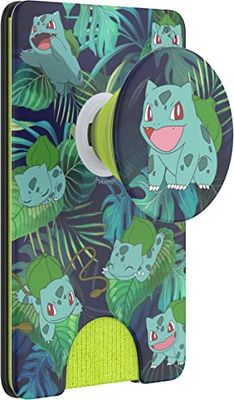 PopSockets: Phone Wallet with Expanding Phone Grip, Phone Card Holder - Bulbasaur Palm Party