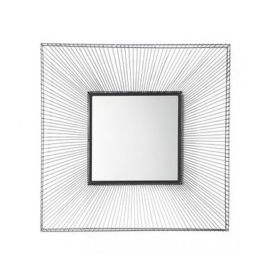 ESPEJO 90X10X90 CRISTAL/METAL NEGRO