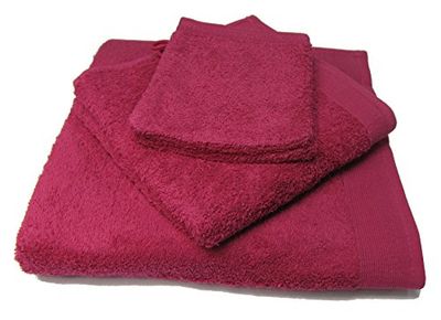 Deveaux 3029381545594 Lot de 4 Pièces Eponge Uni Coton Fuchsia 38 x 27 x 9 cm