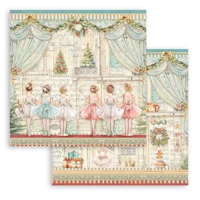 Stamperia – Loose Sheets för scrapbooks, album, kort, bullet journals och more, Acid Free, Double-Sided, perfekt för hobbyer, hantverk och gåvor (spårsprickor, balet) (30,5 x 31,5 cm) (6 ark)