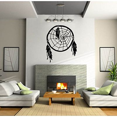 Stickers Indien Attrape rêves - Rouge, L 60cm x H 72cm