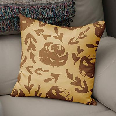 BonaMaison Fundas para Cojínes, Tonos Marrones Funda de Almohada Silla Oficina Cama Decorativa Moderna Decoración del Hogar Habitación, 43x43 Cm - Diseñado y Fabricado en Turquía
