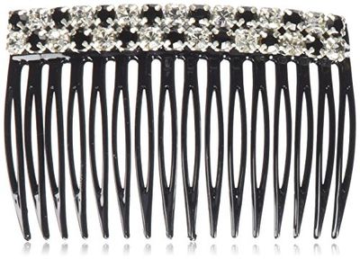 Caravan 0.5 oz Comb with Jet and Crystal Swarovski Rhine Stone