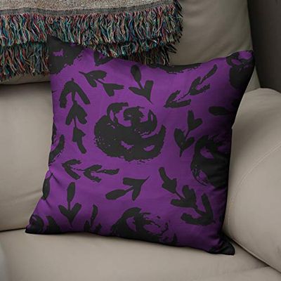 Bonamaison Decorative Cushion Cover, Polycotton, Purple, Standard
