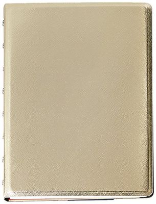 FILOFAX Hervulbare Saffiano Notebook, A5 (8,25 "x 5") Goud - 112 Cream verplaatsbare pagina's - Index, pocket en pagina marker (B115036U)