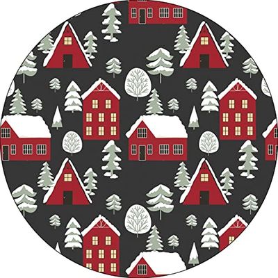 Bonateks, Tappetino per mouse rotondo con stampa digitale, base antiscivolo, per ufficio e casa, diametro: 22 cm