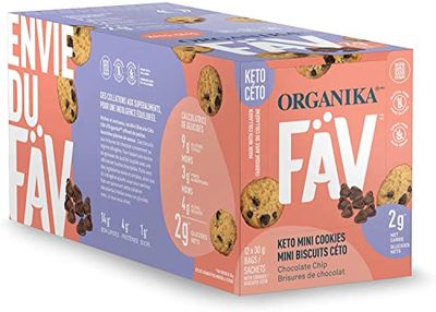 FAV KETO MINI COOKIES - CHOCOLATE CHIP † 90 G X 6 POUCHES