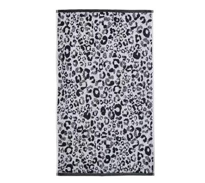 Fusion - Toalla de Baño Negra con Estampado Animal (70 x 130 cm) - 100% Algodón - Diseño de Guepardo/Leopardo - Animales del Zoológico de Safari - Blanco
