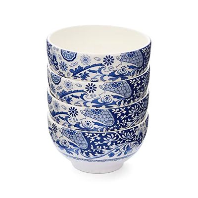 Spode Brocato Set of 4 11cm Bowls,Blue & White