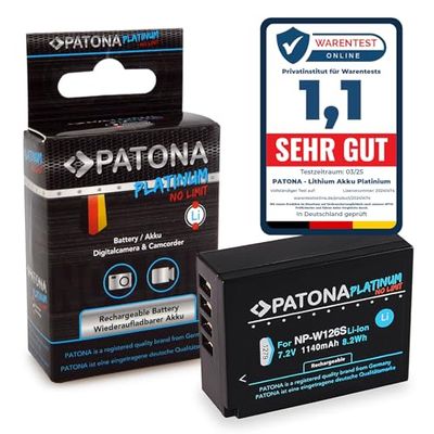 PATONA Platinum NP-W126s NP-W126 Batterij (1140mAh) X-M5 X100VI X-S10 X-T20 X-T30 II X-T5 X-T50 etc.
