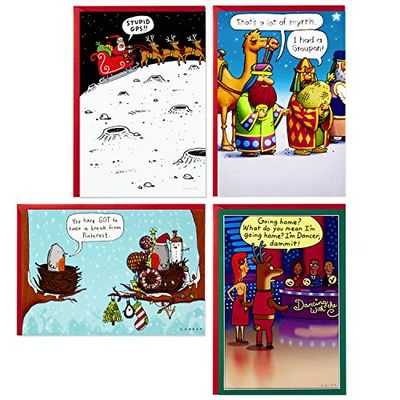 Hallmark Shoebox - Juego de tarjetas de Navidad (4 diseños, 24 tarjetas de Navidad con sobres)