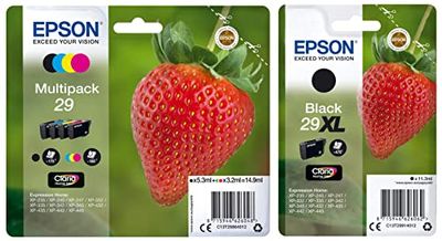 Epson Fragola Claria Home Serie 29, Cartucce per Stampante Getto d'Inchiostro, Multipack 4 Colori & C13T29914022 Cartucho de Tinta, XL