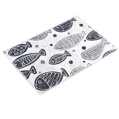 Tappeto da bagno pesce bianco e nero