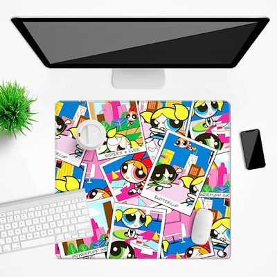 Ert Group Alfombrilla de escritorio original y oficial de The Powerpuff Girls 019 Multicoloured, antideslizante, 50 x 45 cm