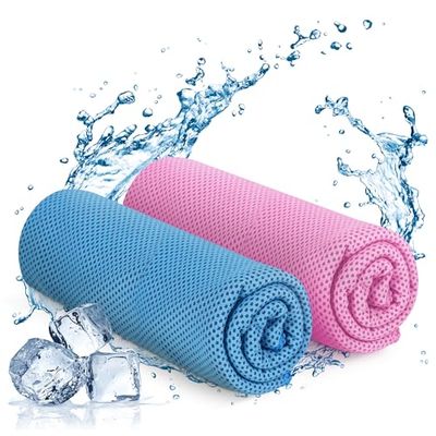 KAYMAN Confezione da 2 asciugamani rinfrescanti per yoga, in morbida microfibra traspirante, rimuove il sudore e si asciuga rapidamente, ideale per yoga, palestra, golf, corsa, allenamenti ed
