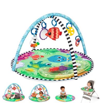 Baby Einstein, Sea Floor Explorers 2-in-1 watermat speelsportschool, 4 modi voor baby om te spelen, 5 afneembaar speelgoed, gemakkelijk te vervoeren, pasgeboren + veelkleurig
