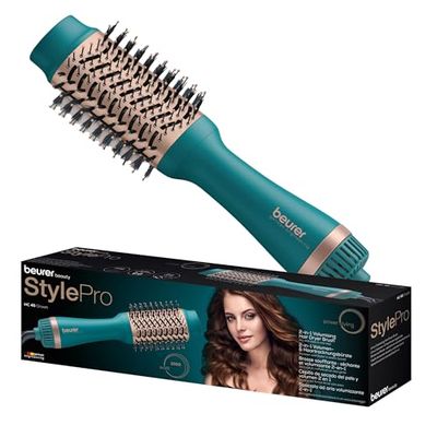 Beurer HC 45 Ocean brosse à air chaud, brosse sèche-cheveux pour plus de volume, revêtement céramique-kératine, 2 niveaux de chauffage et de soufflerie, brosse de coiffage avec fonction ionique