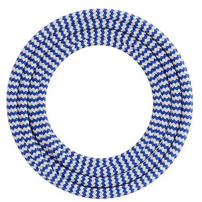 Calex 60 W 250 V - Cordon enroulé en tissu - Bleu/blanc - Longueur : 3 m