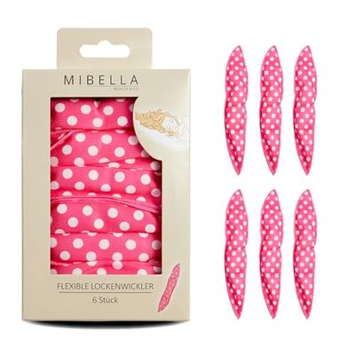 MIBELLA BEAUTY & CO Overnight Hair Rollers Without Heat Pack of 6 - Heatless Hair Curler for Easy Curls Without Heat During Sleep - Easy to Use, Gentle on Hair