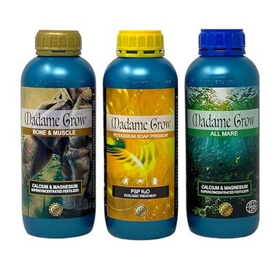 Madame Grow - Abono Universal Plantas, Mejora Desarrollo - KIT AMNESIA CHEESE, 3 x 1 L - Para Plantas Verdes y Flores