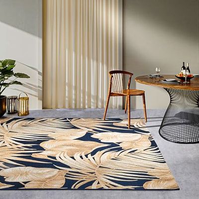 Villeroy & Boch Oktavie Tapis d'intérieur et d'extérieur Moderne tissé à Plat - Design Feuilles de Palmiers - Certifié Öko-Tex - Résistant aux intempéries et aux UV - pour Balcon, terrasse, Jardin