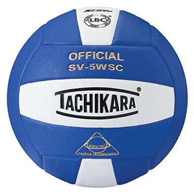 Tachikara sv5wsc Sensi Tec® Composite alto desempenho de voleibol, cor branco/real, tamanho oficial