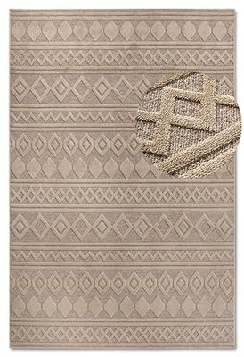 Villeroy & Boch matta med kort lugg – modern vardagsrumsmatta, hög låg effekt, modernt mönster för vardagsrum, sovrum, matsal – naturgrå beige, 160 x 230 cm